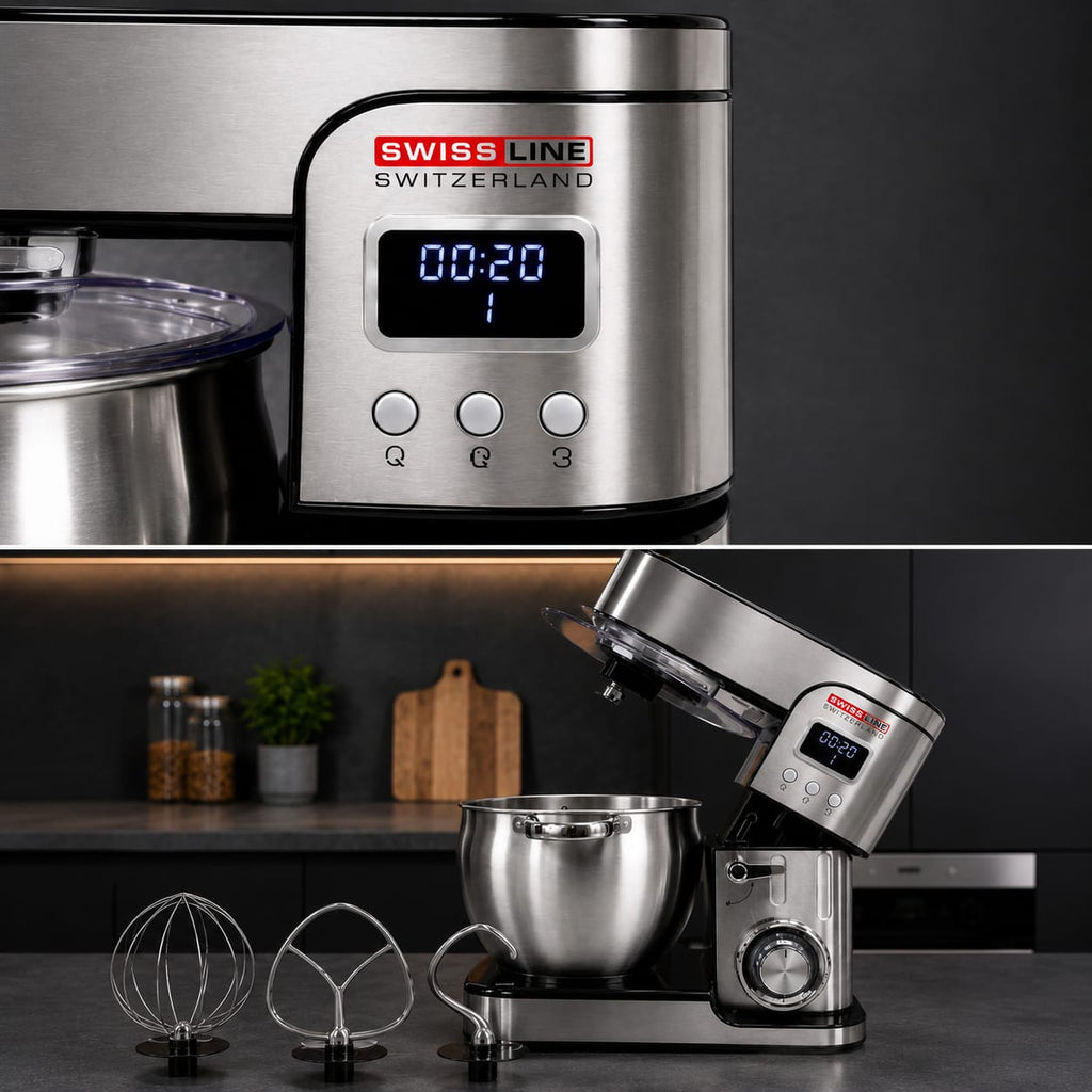 Batidora Amasadora Planetaria Profesional 2000W – 9 Litros | Acero Inoxidable con Pantalla Digital