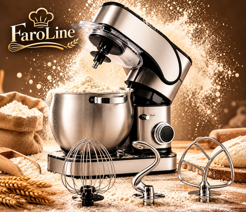 amasadora batidora multifunción de 2800W y 12 litros de capacidad, ideal para preparar masas de pan, pizzas, bizcochos, tartas, cremas y muchas recetas más.