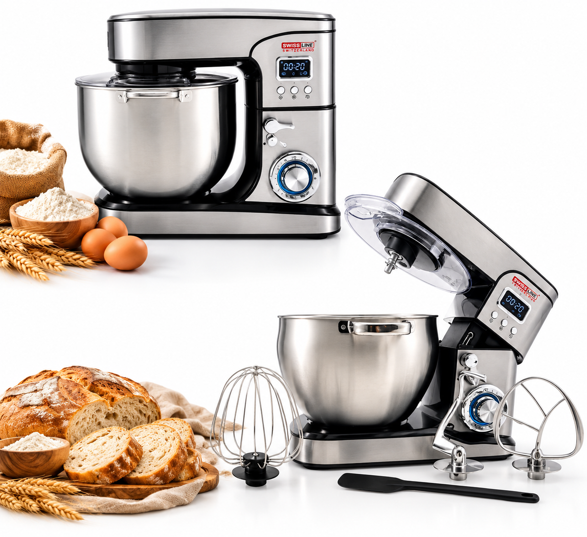 Amasadora Batidora Profesional 2800W – 12 Litros | Robot de Cocina Multifunción con Accesorios
